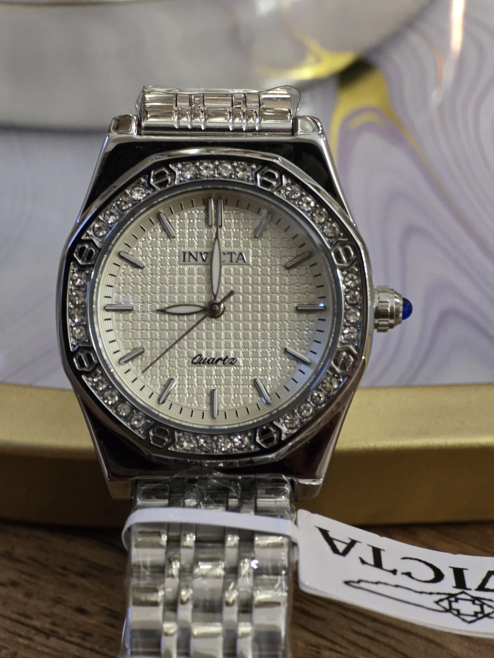 Invicta Women's Silver Crystal Bezel Quartz Watch
